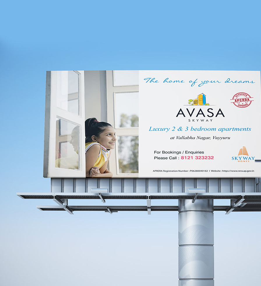 Outdoor hoarding graphic design